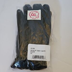 Chi by Falchi Black Leather Gloves